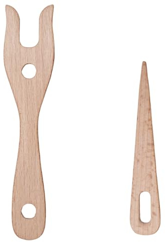 2 Stück Strickgabel, Holzschnur Strickgabel, Handgefertigte Strickgabel für kreative Flecht- und Strickarbeiten