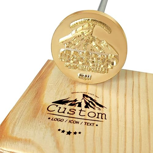 CUSMIZ Brennstempel für Holz, Personalisiert Stempel für Holz, Essen & Leder, Brotstempel für Eigenes Logo, Text & Foto, Personalisiert Brandeisen Lederwerkzeug mit Logo Name (3.8cm)