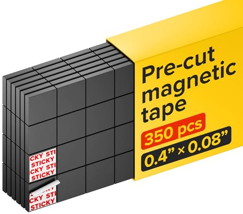 Magnetplättchen Selbstklebende (350 Stück) - Maximale Haftkraft mit Premium Kleber - Extra Starke Magnetstreifen I Dünne Magnetfolie selbstklebend
