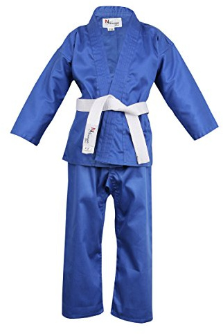 NORMAN Blau Kinder Karate-Anzug Gratis Weißer Gürtel Kinder Karate-Anzug - 130cm