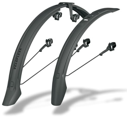 SKS GERMANY VELOFLEXX 65 Set 29'' Schutzblech-Set (Spritzschutz für Mountain- und Citybikes, für Reifenbreiten 52-60 mm, Verstellbarer Rahmenadapter, inkl. Klettverschlüsse und Spanngummis)