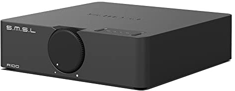 SMSL A100 Verstärker Hifi Stereo, Hifi Verstärker Verwendet Infineons Chip MA12070, 2 * 80W Ausgangsleistung, USB Multi-Device Support, Bluetooth 5.0 mit Circuit Protection(Grau)