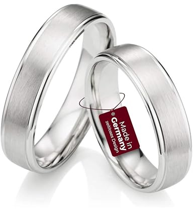 123traumringe Eheringe in 925 Silber I Partnerringe mit Etui & Gravur I Gravierbare Silberringe mit wählbarer Ringgröße 50-74 mm I Hochwertige S72 Verlobungsringe in 5 mm Breite & 1,5 mm Stärke