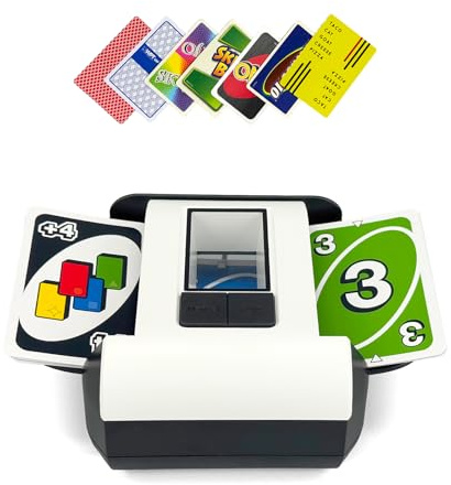 Automatischer Kartenmischer, 2000 mAh wiederaufladbarer Akku, 2 Decks, ultra-leise, elektrische Kartenmischmaschine für Poker, Bridge, Blackjack, Skip-Bo, Phase 10, Casino-Nächte und Familienspiele