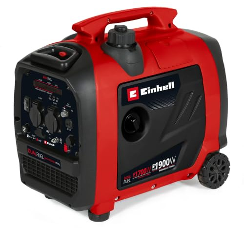 Einhell Stromerzeuger (Benzin/Gas) TE-IG 1900 DF | Inverter | 1900/1700 W Maximalleistung | 1800/1600 W Dauerleistung | 4,2-L-Tank | 4-Takt-Motor | 2x 230 V | 2x USB