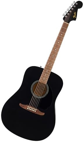 Fender California Debut Redondo Dreadnought Akustikgitarre, Fichtendecke, schwarzes Schlagbrett, Schwarz