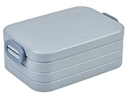 Mepal - Lunchbox Take a Break Midi - Brotdose To Go - Für 2 Sandwiches oder 4 Brotscheiben - Meal Prep Box - Essensbox mit Unterteilung - Spülmaschinenfest - 900 ml - Nordic Blue