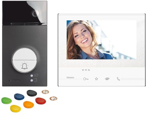 BTICINO, Flex ONE 2-Draht Videosprechanlagen WLAN Set, Classe 300 X13E mit 7 Touchscreen, 105° Weitwinkel Kamera, Video-Speicherung, Transponder Türöffner, schlüsselloser Zugang, IP54, IK10, 363910