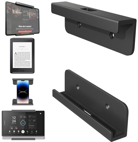 sciuU Universelle Wandhalterung für Tablet, Handy, E-Reader und Fernbedienung, Halterung zum Aufkleben an die Wand, Kompatibel mit iPad, iPhone, Samsung, Xiaomi, Lenovo, Klebeband- oder Schraubmontage