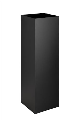 Neustein Schirmständer mit modernem Design aus Metall für Heim und Büro, Design-Ständer,schwarz, 2 Haken, 2x Wasserauffangschale herausnehmbar, 15,5x15,5x49cm, quadratisch, Regenschirmständer