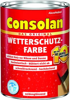 Consolan Wetterschutzfarbe 2,5 Liter anthrazit ähnlich RAL 7016