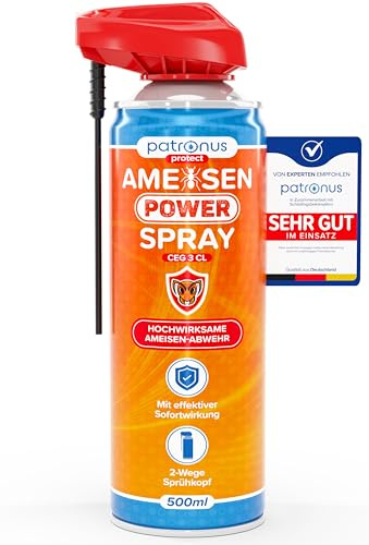 Patronus Ameisen Power Spray [500ml] - Ameisenspray mit effektiver Sofortwirkung für Innen & Außen - Abwehr-Mittel gegen Ameisen - hochwirksam