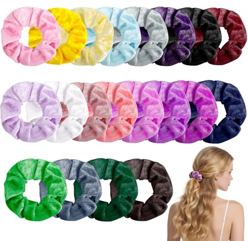 Wanxida 20 Stück Haargummis Scrunchies für Damen, Samt Haargummi Damen | Bunte Elastischer Bänder, Weiche Seile Pferdeschwanzhalter Haarschmuck Geeignet für Frauen unterschiedlicher Altersgruppen