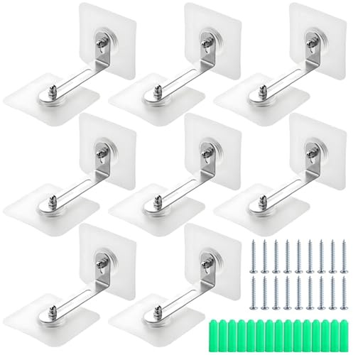 8 Stück Möbel Kippsicherung Set, Kippschutz Möbel Wandanker, Ohne Bohren Kippschutz, Sicherheitsanker Möbelbefestigung, mit Schrauben und Schraubenzubehör, für Kinderzimmer Bücherregale, Kommoden
