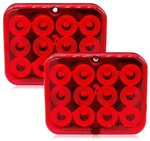 AOJO 2 Stück LED Nebelschlussleuchte 12V Rot Schlussleuchte für KFZ, LKW, PKW-Anhänger, Wasserdicht