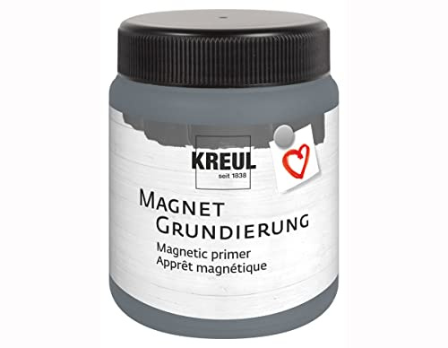 KREUL 76155 - Magnetgrundierung, 250 ml Dose für ca. 0,5 qm, Acrylgrundierung zur Gestaltung von Haftflächen für Magnete, cremig pastose Farbe auf Wasserbasis