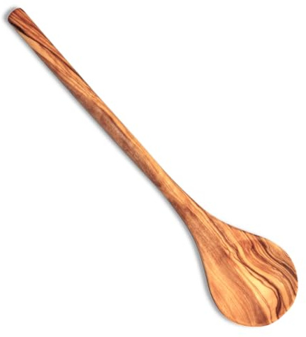 Stilux® Kochlöffel aus Olivenholz | runder Kopf und Stiel 30 cm lang | Holzlöffel Rührlöffel Küchen-Utensil | Praktisch, nachhaltig und hygienisch