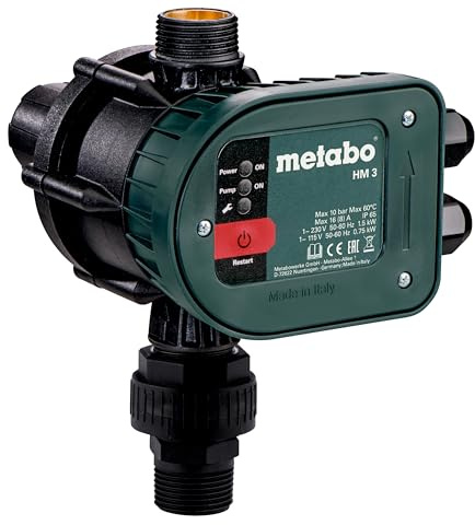 Metabo HM 3 - Elektronischer Druckschalter mit Trockenlaufschutz – 628799000 – Einschaltdruck ca. 1,5 bar 115/230 V 50/60 Hz IP 65, 16(8) A-1,5 kW Max. 10 bar 0° bis 60° C