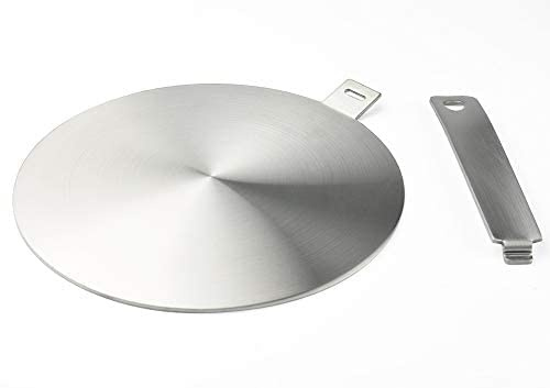 RUNZI- Induktion Adapter, Konverterscheibe für Induktionskochplatte, Wärmediffusorplatte, mit Griff und Boden, 20 cm