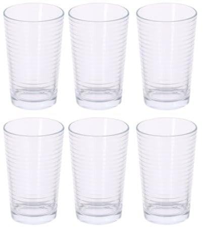 alpina Wassergläser - Trinkgläser Set - Gläser Set 6 Teilig - Spülmaschinenfest - 220 ml, Weiß