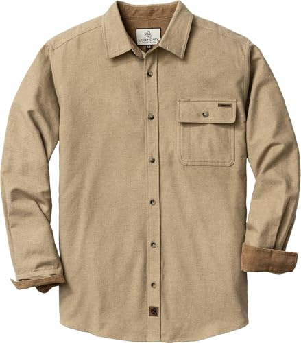 Legendary Whitetails Herren Buck Camp Flanell, Langarm-Karohemd mit Knopfleiste und Cordbündchen