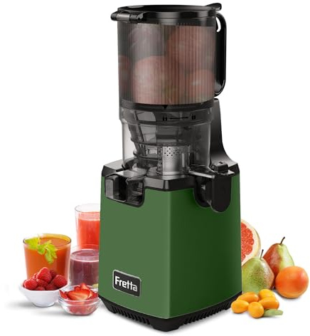 Fretta Entsafter Slow Juicer, Entsafter Gemüse und Obst Testsieger (Dunkelgrün)