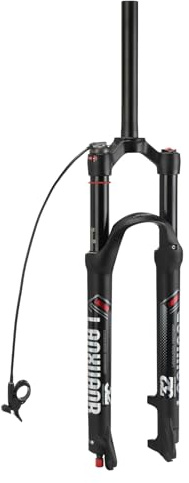 LANXUANR 26/27.5/29 Zoll Magnesiumlegierung Mountainbike Gabel Rückpralleinstellung, Luftfederung Vorderradgabel 100mm Federweg, 9mm Achse, Scheibenbremse
