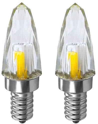 ZHENMING E12 Dimmbare LED-Kerzenlampe, reines K9-Glaskristall, LED-Glühbirne, Kandelaber, klare Lampe, 240 V, 3 W (30 W), 2er-Pack (Warmweiß 2700 K)