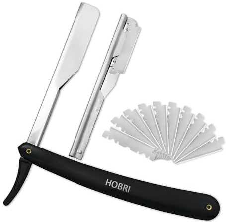 5RIDGE Traditionelles Rasiermesser – Professionelles Friseurzubehör für die Rasur und Bartpflege von Männern 10 Rasierklingen Tragetasche