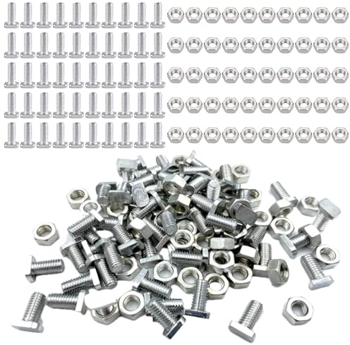 50 Stück Gewächshaus Schrauben,M6x12 Aluminium Hammerkopfschrauben,Gewächshausschrauben Hammerschraubenalu Schrauben für Gewächshäuser Glashaus