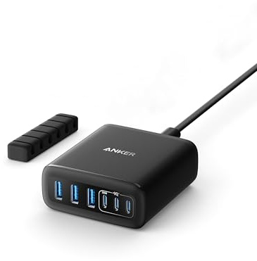 Anker 112W USB C Ladegerät, 6 Port Ladestation mit 112W Ausgang Leistung, Für iPhone 17/16/15 Series, MacBook Air, Pixel, Galaxy, iPad, und mehr (Ohne Ladekabel)