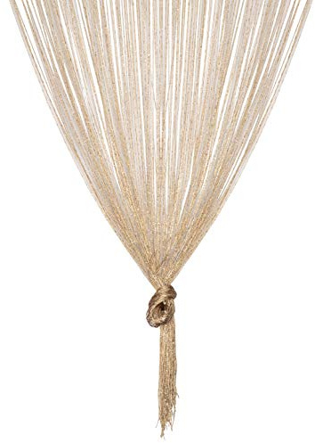 TRIXES Goldfadenvorhang, Tautropfen-Design, Raumteiler, Fliegenschutz, Festliche saisonale Dekoration, Weihnachtsdeko, Wohnaccessoires, Volle Größe: 90cm x 200cm