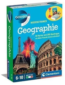 Clementoni Galileo Games WissensTrainer | Wissensfragen zur Geographie Deutschlands und der übrigen Welt - Quiz-Spiel für Kinder ab 6 Jahren von Clementoni 59360