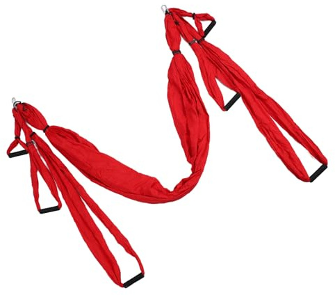 Aerial Yoga-Schaukel-Set, Polyester-Baumwolle, Verstellbar, Verbessert die Flexibilität, Yoga-Hängematte Körperliche Übungen (Rot)