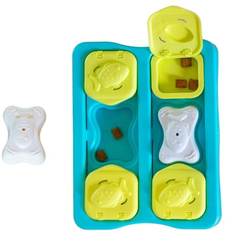 Catstages The Kitty Cube - Interaktives Katzenspielzeug & Leckerli-Spender, Intelligenzspielzeug zur Selbstbeschäftigung, Fummelbrett für geistige Anregung und ruhiges, konzentriertes Spiel