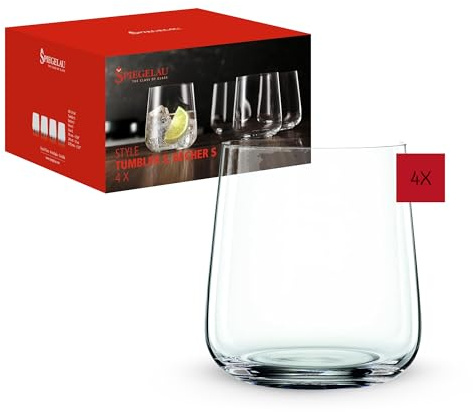 Spiegelau Gläser Set 340 ml, 4 Stück, Style, 4670184, Trinkgläser aus Kristallglas, Wassergläser spülmaschinenfest