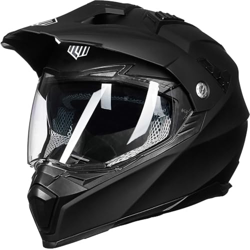ILM Motorradhelm Motocross Helm Damen Herren 606V | ECE22.06/DOT geprüft, abnehmbarer Sonnenschirm, Weitwinkelvisier, ABS-Schale, Belüftung, für ATV & Dirt Bike & Enduro