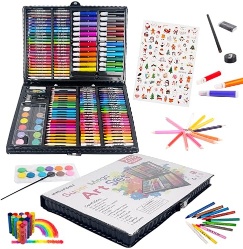 KINSPORY Premium Malkoffer Deluxe 278-teilig Malset für Kinder Anfänger Tolles Buntstifte Set, Wasserfarben, Ölpastellfarbe, zeichenstifte, Bleistifte als Zeichenset Geschenk Kinder