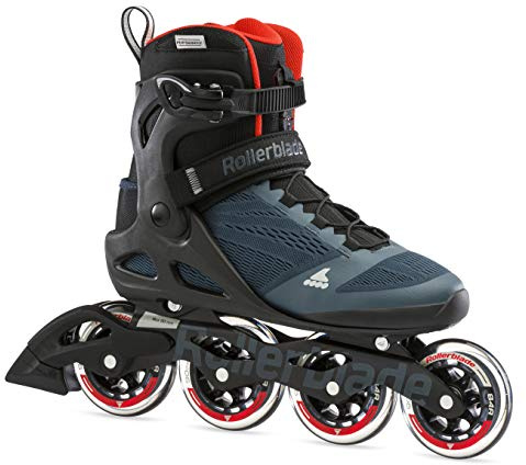 Rollerblade MACROBLADE 90, Inline-Skates für Männer, Fitness Inliner, Orion Blau/Scharf Orange