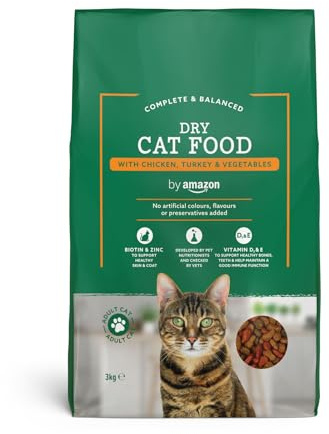 by Amazon – Vollwertiges Katzentrockenfutter mit Huhn, Pute und Gemüse, 1 Packung à 3,0kg (zuvor Our Essentials)