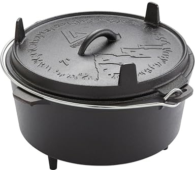Groenberg Askja Pot 7 L I gusseiserner Topf mit Deckel für Ofen & Induktion I Gusstopf zum Braten & Schmoren I Ideal für Brot, Eintöpfe & Aufläufe I gleichmäßige Wärmeverteilung