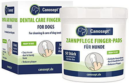 Canosept Zahnpflege Finger-Pads für Hunde 50 Stück | Zahnpflege zur effektive Reinigung des Hundegebisses, reduzieren die Bildung von Plaque, gegen Mundgeruch & Zahnstein
