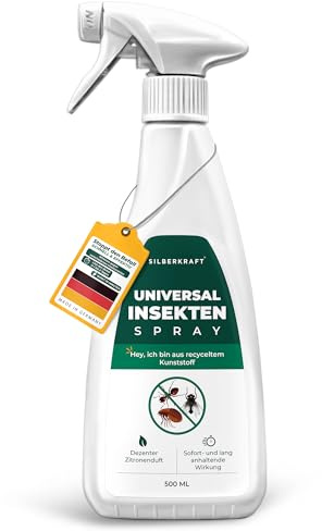 Silberkraft Universal Insektenspray 500 ml - Spray gegen Ungeziefer und Insekten aller Art - Ungezieferspray - riecht angenehm nach Zitrone - Sofort- und Langzeitwirkung