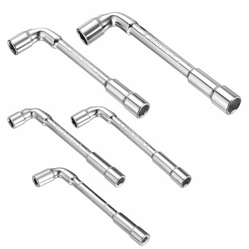 kebitedamai 5 Stück Rohrsteckschlüssel-Set, L-förmiger Sechskantschlüssel, 6mm 7mm 8mm 10mm 12mm Metrischer L-förmiger Sechskant-steckschlüssel für Sechskant Muttern & M3 M4 M5 M6 M8 Drahtseilklemme