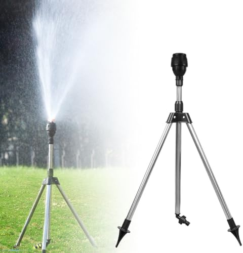 Gartensprenger, Rotating Tripod Sprinkler, Edelstahl Rotary Bewässerung Stativ Teleskop Unterstützung Sprinkler, für Hof, Garten, Rasen