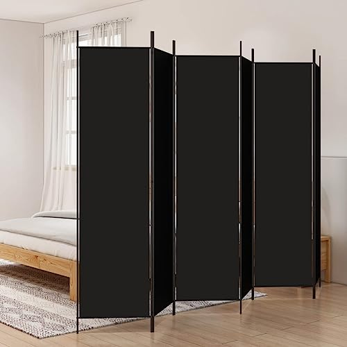 HOMIUSE 300x200 cm Raumteiler Paravent Trennwand Balkon Sichtschutz Paravent Raumteiler Innen Sichtschutz Garten Balkonschutz Seitenmarkise Ausziehbar Stellwand Schwarz