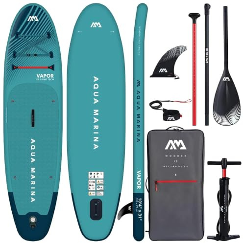 Aqua Marina Vapor SUP Aufblasbares Stand Up Paddle Board mit Paddel, Leine, Magic Rucksack und Double Action Pumpe