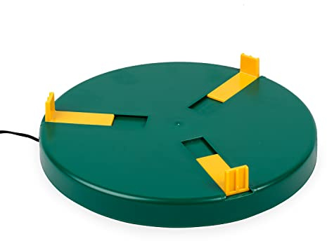 Eivolution Tränkenwärmer mit Halterung für Tränken - Heizplatte für Hühnertränken & Wachteltränken im Niedervoltbetrieb - Ø 25 cm - Robust & Witterungsbeständig - inkl. 24 Volt Netzteil