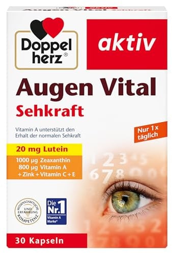 Doppelherz Augen Vital - Mit Lutein & Zeaxanthin - Vitamin A und Zink als Beitrag zum Erhalt der normalen Sehkraft - 30 Kapseln