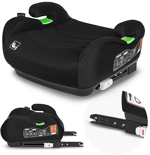 LIONELO LUUK FIX i-Size Kindersitzerhöhung mit ISOFIX, von 22 bis 36 kg/ 125 – 150 cm, Gruppe 2 und 3, Bequeme Armlehne und Sitz, Abnehmbarer Bezug